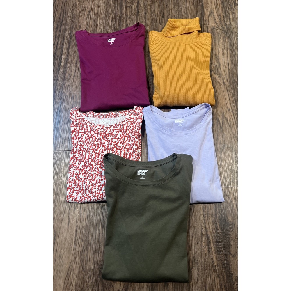 Lands End Long Sleeve T-Shirt Womens Size Medium  Lot Of 5
